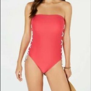 💞Tommy Hilfiger Lace up bandeau swimsuit size 10